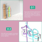 Acrylic Straw Organizer for Cabinet Door - 5.8'' Transparent Adjustable 3-Part Reusable Drinking Straw Holder Dispenser Kitchen Accessories Container Cupboard Door Mounted - Image 6