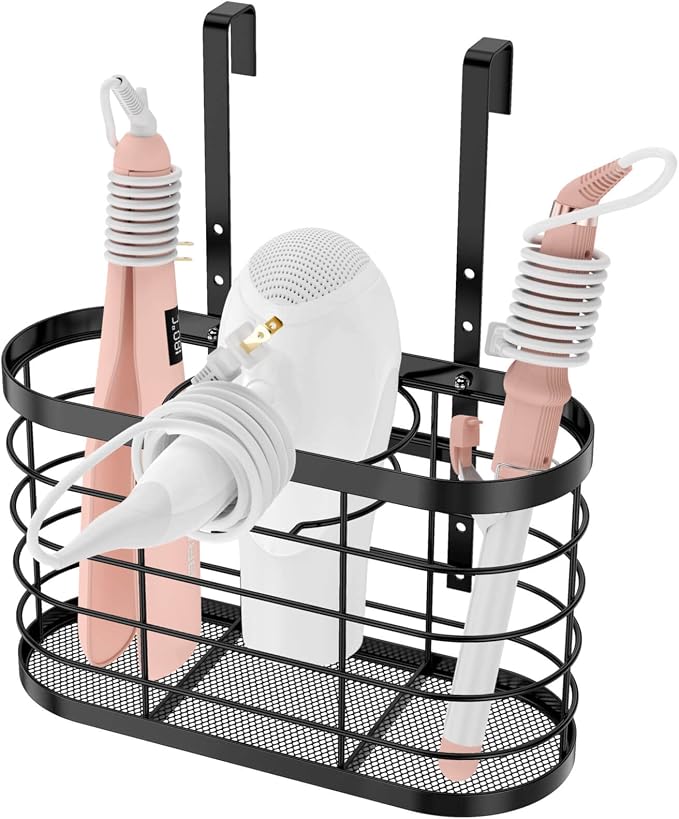 Hair dryer holder cabinet door 3 in 1 Hair tool organizer wall mount by Aolldy