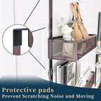 Consumest Over The Door Hooks Organizer - 3 Tier Door Hanger with 9 Coat Hooks & 2 Mesh Basket, Back Storage Organizer Hanging Towels for Bathroom, Bedroom, Bronze - Image 3