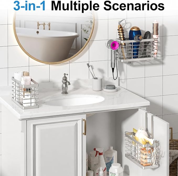 2026 Upgraded 3-in-1 Universal Hair Tool Organizer, XL Size, Sliver - Image 5