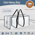 6 Pack Extra Heavy Duty Large Moving Bags with Strong Zipper, White | Comfortable Handles, Sturdy & Durable Clothes Storage Bags Totes Bins, Blue Packing Moving Boxes for College Supplies - Image 2