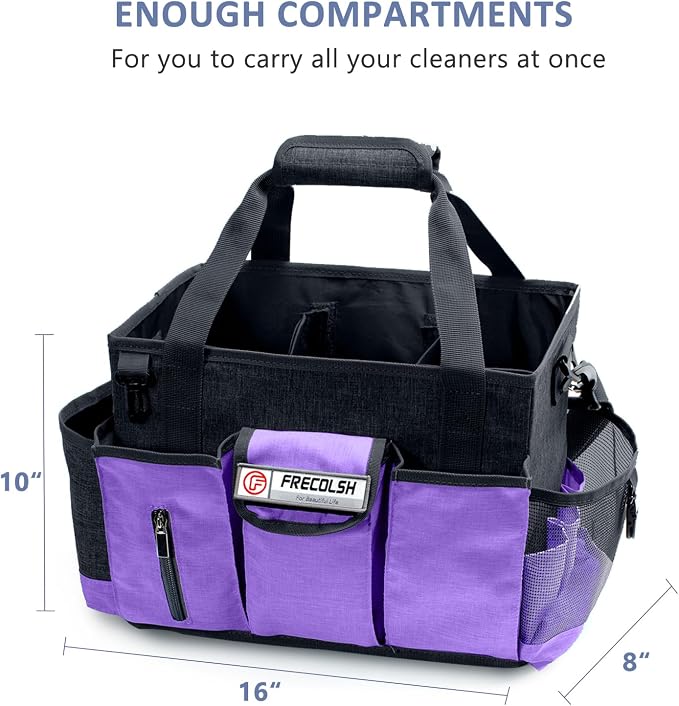 Large Cleaning Caddy for Cleaning Suppliers Organizer,15" Storage Organizer for House Clean Essential, Wearable Cleaing Bag, Storage Caddy for Housekeeping - Image 6