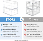 STORi Audrey Stackable Clear Bin Plastic Organizer Drawers | 2 Piece Set | Organize Cosmetics and Beauty Supplies on a Vanity | Made in USA (Pack of 3) - Image 5