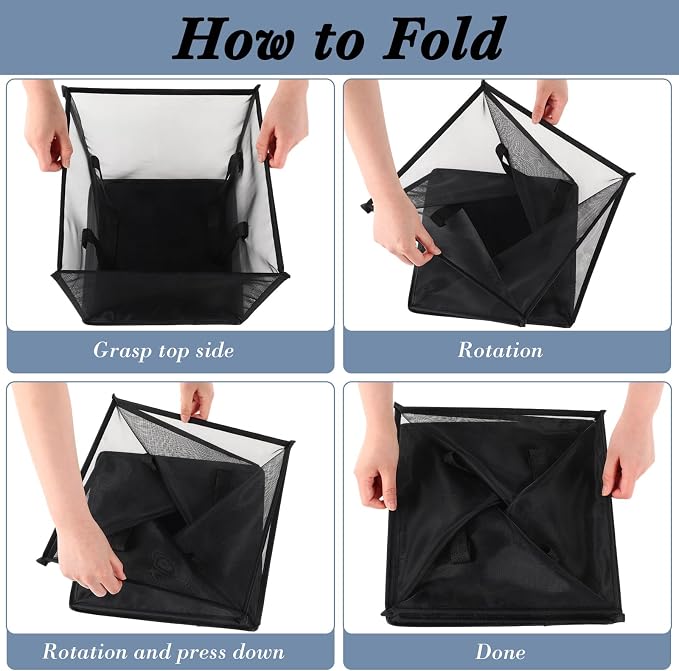 Zopeal 6 Pack Collapsible Mesh Laundry Basket, Multicolor, Single-layer - Image 4