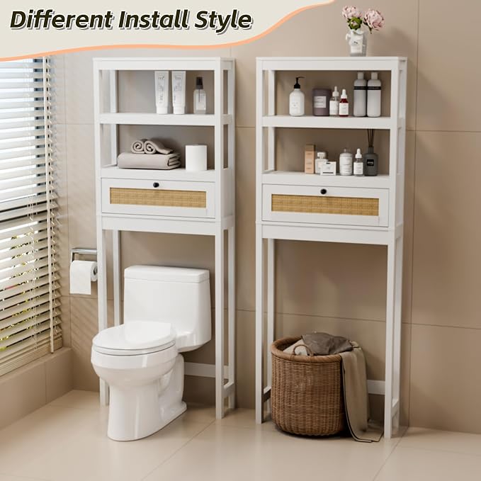 Over Toilet Storage Cabinet with Barn Door & Adjustable Shelves - Image 4