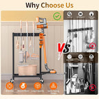 Broom Holder with Cleaning Supplies Organizer, 18" Wx11.8 Dx34.6 H - Image 6