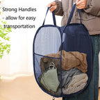 Foldable Clothes Basket Mesh Pop Up Laundry Hamper for Apartment, RV - Image 3