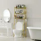 3-Tier Over Toilet Storage, Anti-Tip, 64" H, Gold - Image 8