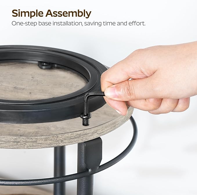 YATINEY Lazy Susan Organizer, Rotating Spice Rack, 2 Tier Spice Turntable Organizer, Industrial Turntable Spice Holder, for Kitchen Countertop and Cabinet, Compact and Versatile, Greige SR22BG - Image 8