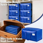 KYODOLED 4 Pack Blue Moving Bags, 24 Gal Large Storage Totes for College | Water-Resistant, Wide-Zipper Opening, Label Window, Heavy Duty Packing Bags for Clothes, Bedding and Dorm Moves, 27x13x15 in - Image 6