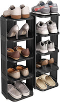 Kitstorack 10 Tiers Stackable Shoe Rack for Closet and Front Door Entrance - Free Standing Plastic Stand, Narrow Tall Vertical Organizer for Small Spaces Storage by Kitstorack