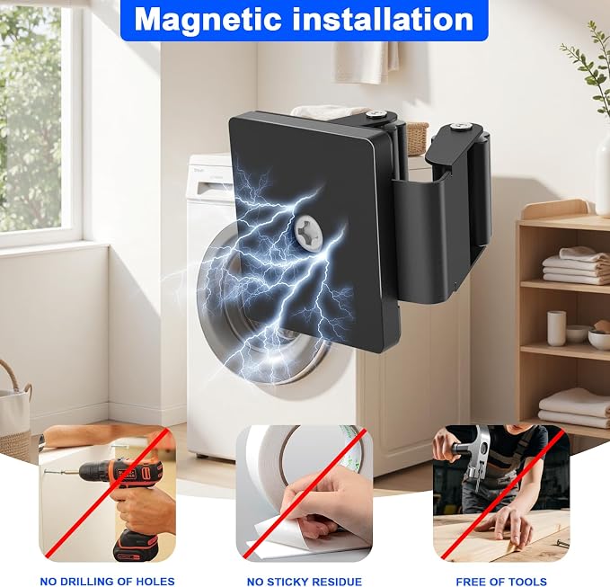 Strong Magnetic Mop Broom Holder, 2 Pack | Heavy Duty Magnetic Mop Hanger, For Refrigerators,Laundry Room Garage Kitchen Workshops - Image 3