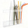 Acrylic Straw Holder for Cabinet Door - Child-Safe Organizer & Dispenser with Smooth Rounded Edges for Kitchen Accessories Storage, Adhesive Circles Included (Clear Transparent) by Unknown