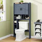 Vabches Over The Toilet Storage Cabinet with 2 Tambour Sliding Doors, Blue - Image 7