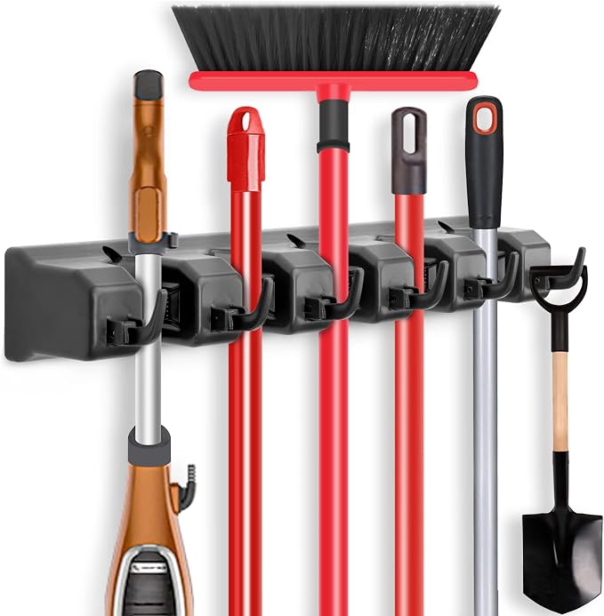 IMILLET Mop and Broom Holder, Wall Mount Organizer Storage Tool Rack by IMILLET