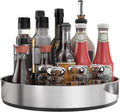 VAEHOLD Pantry Cabinet Lazy Susan Stainless Steel Black Spice Rack Turntable - Decorative Trays Storage Containers Organizer for Kitchen Cabinet, Snacks, Bathroom (10 inches) by VAEHOLD