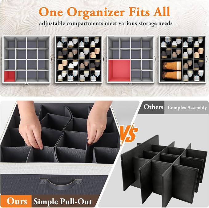 StoreHappily Shoe Organizer for Closet - 2 Packs Hold up to 32 Pairs, Gray - Image 3