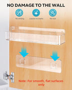 Nieifi Spice Rack Wall Mount, 4 Pack Clear, 2" Depth, Screw/Adhesive - Image 7