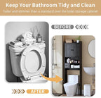 Over the Toilet Storage Cabinet,Tall Slim Bathroom Organizer with Doors, Adjustable Shelves & Built-in Toilet Paper Holder, Space-Saving Above Toilet Cabinet for Small Bathrooms(Black) - Image 7