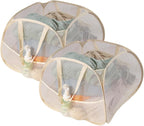 Collapsible Laundry Basket 90L, Mesh Pop-up Hamper, Beige 2PCS by LUANMEET