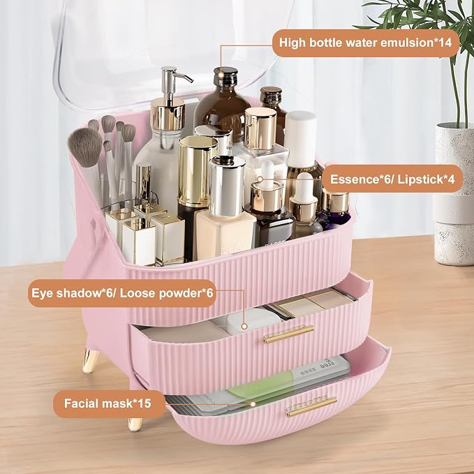 Makeup Organizer for Vanity, Large Capacity Skincare Organizer Countertop - Image 3