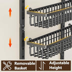 POKIPO 9 Tier Over The Door Pantry Organizer, 2 in 1 Wall Mount or Hanging Spice Rack with Adjustable Deep Basket, Heavy-Duty Seasoning Organizer and Storage for Kitchen Cabinet Closet Bathroom - Image 4