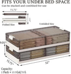 Under Bed Storage Containers - 2Pack, Stackable Under Bed Rolling Storage Plastic Containers, 13.5Gal Storage Bins with Wheels, Multi-purpose Storage Bins with Lids for Clothes, Shoes, And Duvets - Image 3