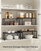 SONGMICS Cabinet Organizer Shelf, Set of 2 Spice Rack, Kitchen Storage - Image 3