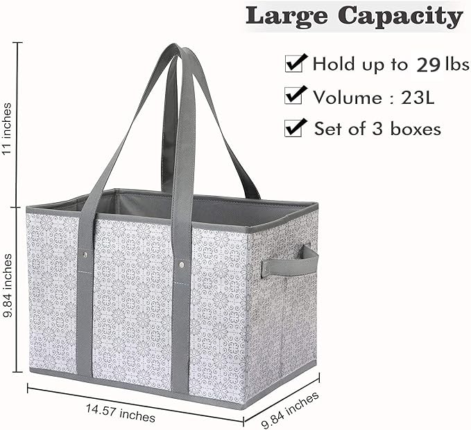 Reusable Grocery Bags 4 Pack, Foldable & Water Resistant Shopping Bags - Image 5