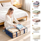 StorageRight Under Bed Storage Bags, 8 Pack, 40L, Blue | Breathable Non-Woven Fabric with a Clear Window and Zippered Top for Clothes, Comforters, Blankets and Seasonal Storage - Image 7