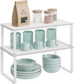 SONGMICS Cabinet Organizer Shelf, Set of 2 Spice Rack, Kitchen Storage - Image 8