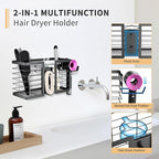 FUNKYLEE 3-in-1 Universal Hair Tool Organizer Wall Mount, Black - Image 3