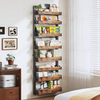8-Tier Over The Door Pantry Organizer, Heavy-Duty Metal Wall Mount or Hanging Spice Rack, behind the door storage Shelves with Adjustable Basket, Back of Door Organizer for Kitchen Cabinet and Closet - Image 5