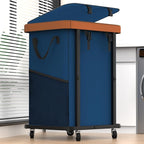 Laundry Basket with Wheels,150L (40 Gal) Rolling Hamper Carts - Navy Blue by Unlockyourhomestoragelife