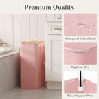 Lifewit Slim Collapsible Laundry Basket with Handles, 50L, Pink - Image 4