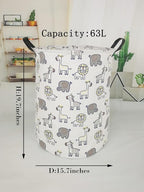 MAIZMZ Kids Hamper Baby Storage Bins Gift Toy Box Organizer Nursery Waterproof Laundry Basket Large Canvas Collapsible Chest for Boys Girls Bedroom Closet Shelf Room Decor - Image 2