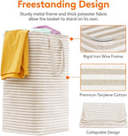 Lifewit 1 Pack Laundry Basket 80L Each, Collapsible Clothes Hamper with Reinforced Handles, Freestanding Waterproof Design for Bedroom and Laundry Room, Beige 80L Total - Image 2