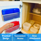 Slim Caddy LARGE Adhesive Cabinet Door Organizer | Optimize Your Cabinet Space | Kitchen Plastic Lids Organizer, Bathroom Accessories Storage, Under Sink, More | 2 PK, 10”L x 3.5”H x 1.8”D each - Image 2