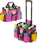 Housolution Rolling Cleaning Caddy Bag with Wheels, Rose Red by Housolution
