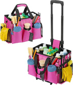 Housolution Rolling Cleaning Caddy Bag with Wheels, Rose Red by Housolution
