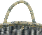 Quilted Fabric Storage Basket with Handles & Pocket, Foldable Laundry Hamper Boho Floral Print Organizer Bin for Home, Picnic, Office 12"x10"x10" (B-3) - Image 4