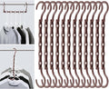 Mr. Pen- Space Saving Hangers for Clothes, 12 pcs, Mahogany Color, Plastic Multi Clothes Hangers Space Saving, 5 Slots, 360° Rotating Hooks by MrPen