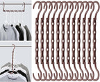 Mr. Pen- Space Saving Hangers for Clothes, 12 pcs, Mahogany Color, Plastic Multi Clothes Hangers Space Saving, 5 Slots, 360° Rotating Hooks by MrPen