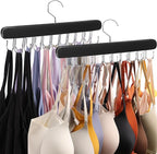 2 PCS Tank Top Hanger, Bra Hanger for Closet Organizer Space Saving | Premium Bra Hangers, Tank Top hangers with 40 hooks, 360°Rotating Closet Organizers and Storage for Bras, Tank Top, Belts by Unknown