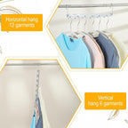 12 Pack Space Saving Hangers for Clothes, Sturdy Metal Hangers Wardrobe Closet Organizer Closet Organizers and Storage, Dorm Room Essentials - Image 3