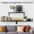 BAYKA Wall Mounted Floating Shelves, Wood, Black, Set of 3, 23in - Image 3