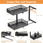 mixeshop Under Sink Organizer, 2 Tier Under Sink Organizers and Storage, Adjustable Height, Slide out Metal Cabinet Organizers, Pull out Cabinet Storage Drawer Shelf for Kitchen Bathroom (Black, 2) - Image 4