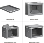 Homsorout Storage Bins with Lids, 3 Pack Large Storage Cubes with Window, Closet Bins with Lids & Handles, Fabric Box for Organizing Clothes, Towels, Books, Grey - Image 7