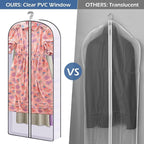 SLEEPING LAMB 50" Clear Garment Bags for Hanging Clothes Storage 4" Gussetes Dress Bags for Closet Storage Coat Cover for Suits, Sweater, Jacket(5 Packs) - Image 3