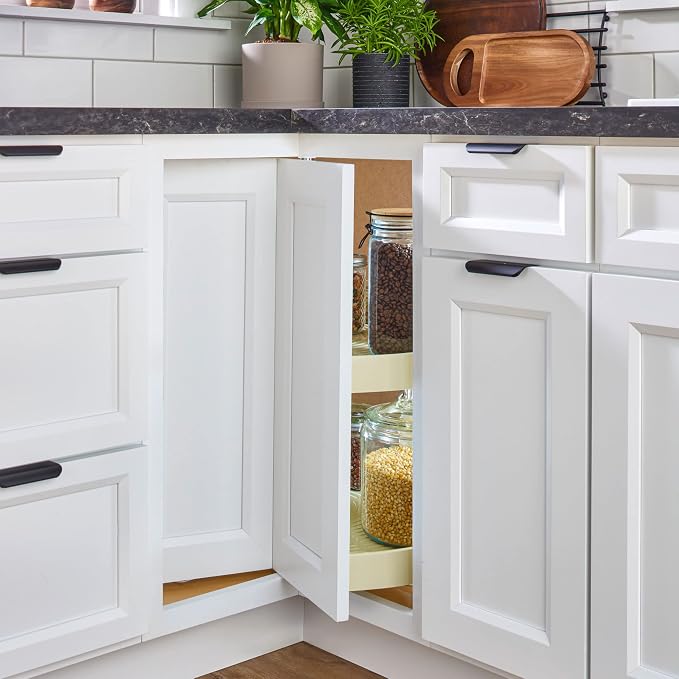Rev-A-Shelf 28" Pie-Cut Lazy Susan for Diagonal Corner Cabinets, Almond - Image 8